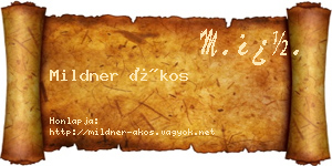 Mildner Ákos névjegykártya